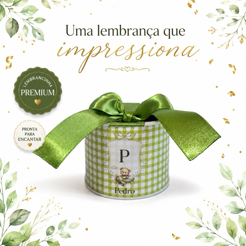 Kit Lembrancinha Ursinho Tubolata 5x6 Personalizada • Maternidade • Batizado • Aniversário • Apresentação • Eucaristia