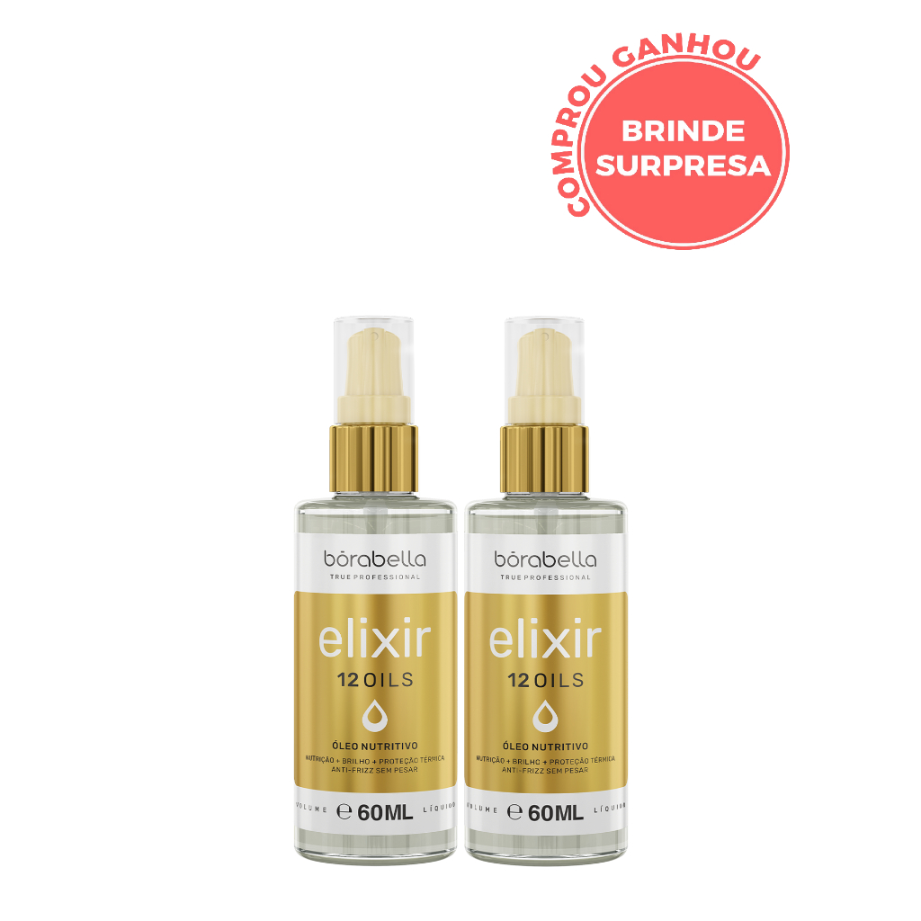 Borabella Bio Elixir 12 Óleos Reparador Protetor Finalizador 60ML - 2 Unidades