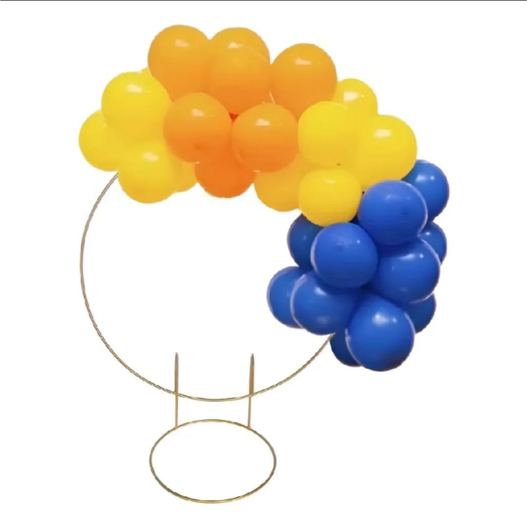 Arco De Mesa Pé Redondo Dourado Festa Bexiga Mini 50 Cm