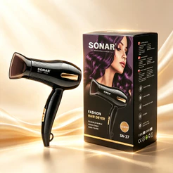 Secador De Cabelo Turbo Profissional 110V Secador Potente e Rápido 1500W Voltagem Quente Vento Frio 3 Níveis