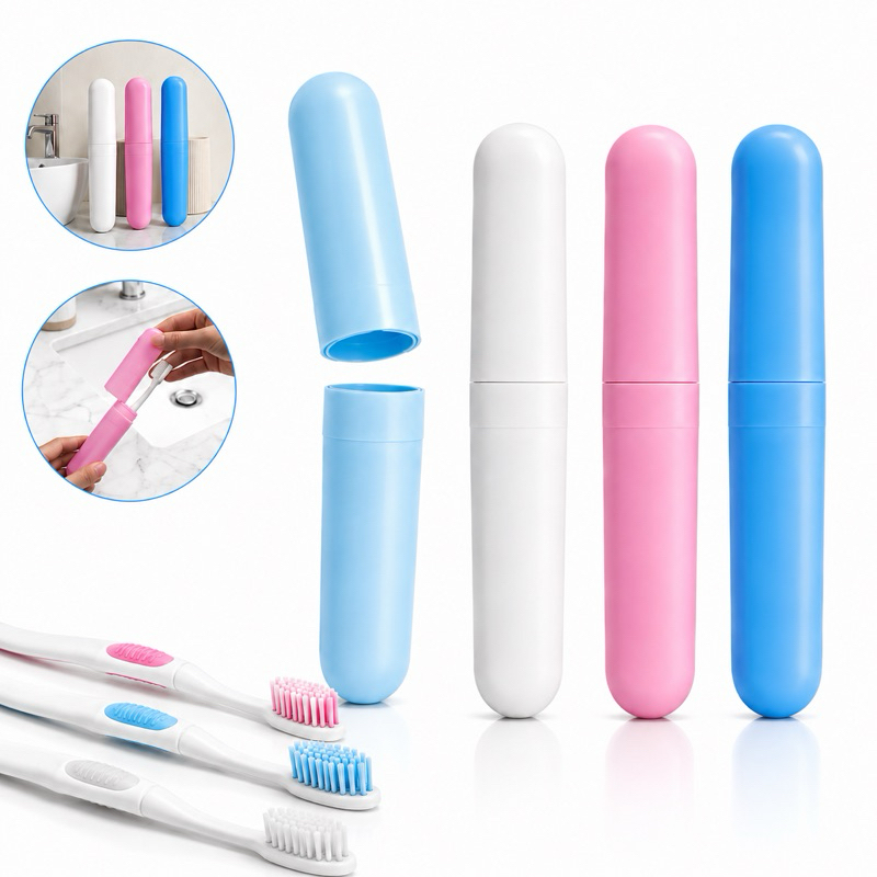 Kit 3/5/7/9 Porta Escova De Dente Azul/rosa/branco P/ Viagem