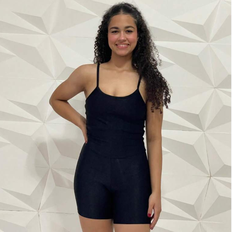 Macaquinho Fitness Feminino Confortável Média Compressão Zero Transparência Micro Canelado Elástico
