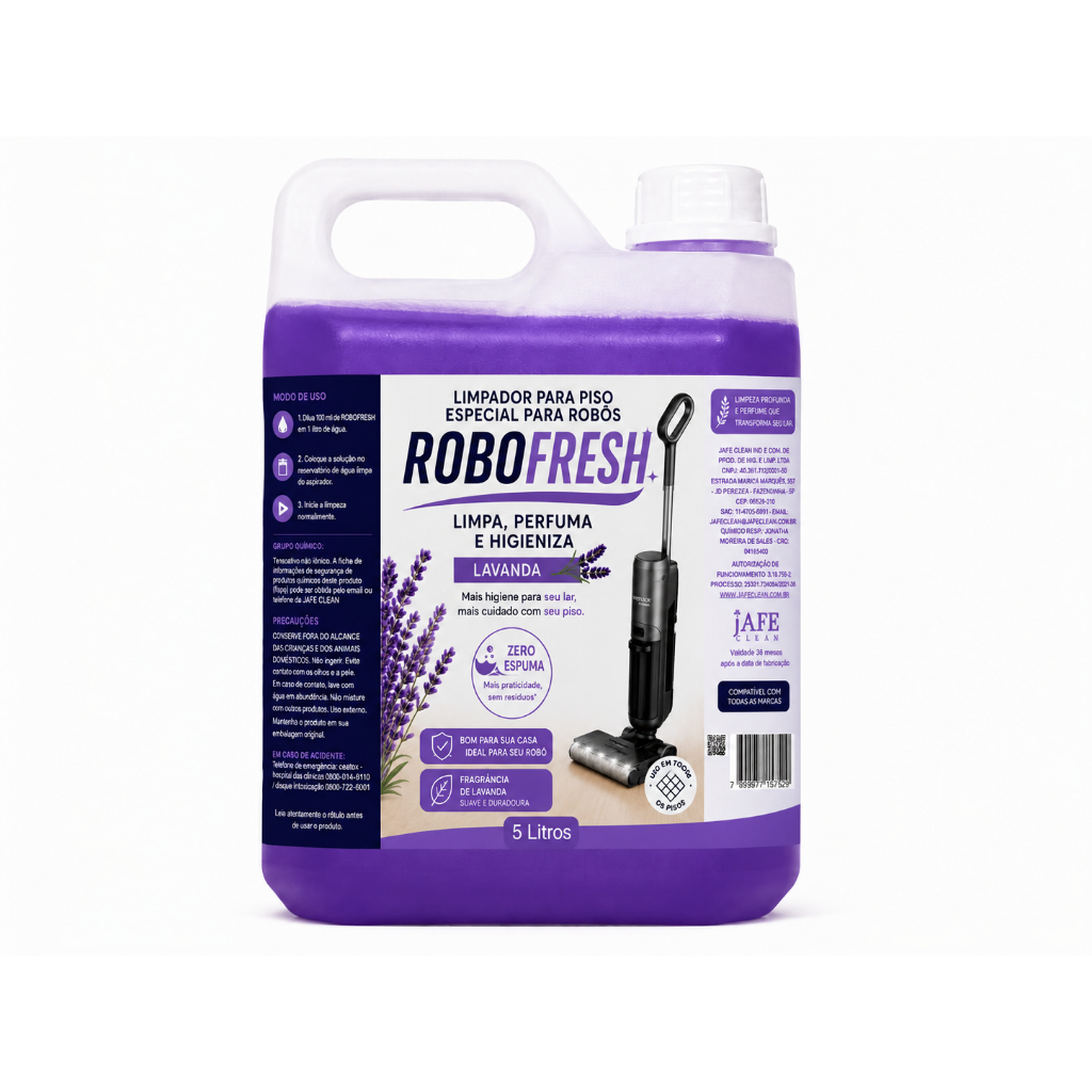 Desinfetante Para Robô Aspirador Robô Fresh Zero Espuma Compativel com todos os modelos e marca 5 Litros