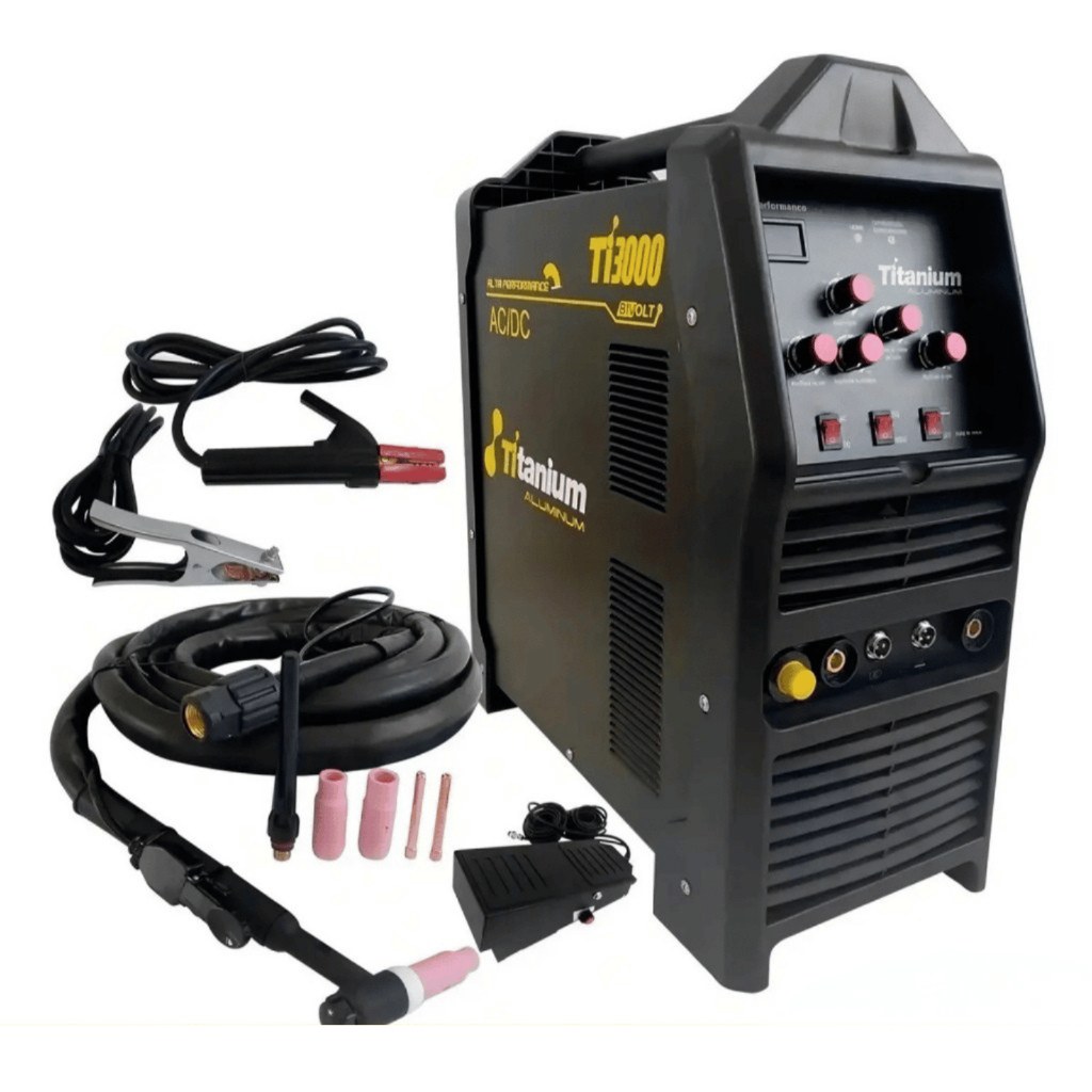 Máquina de Solda TIG AC/DC Alumínio MMA Inversora Bivolt 190A TI3000 Titanium Platina