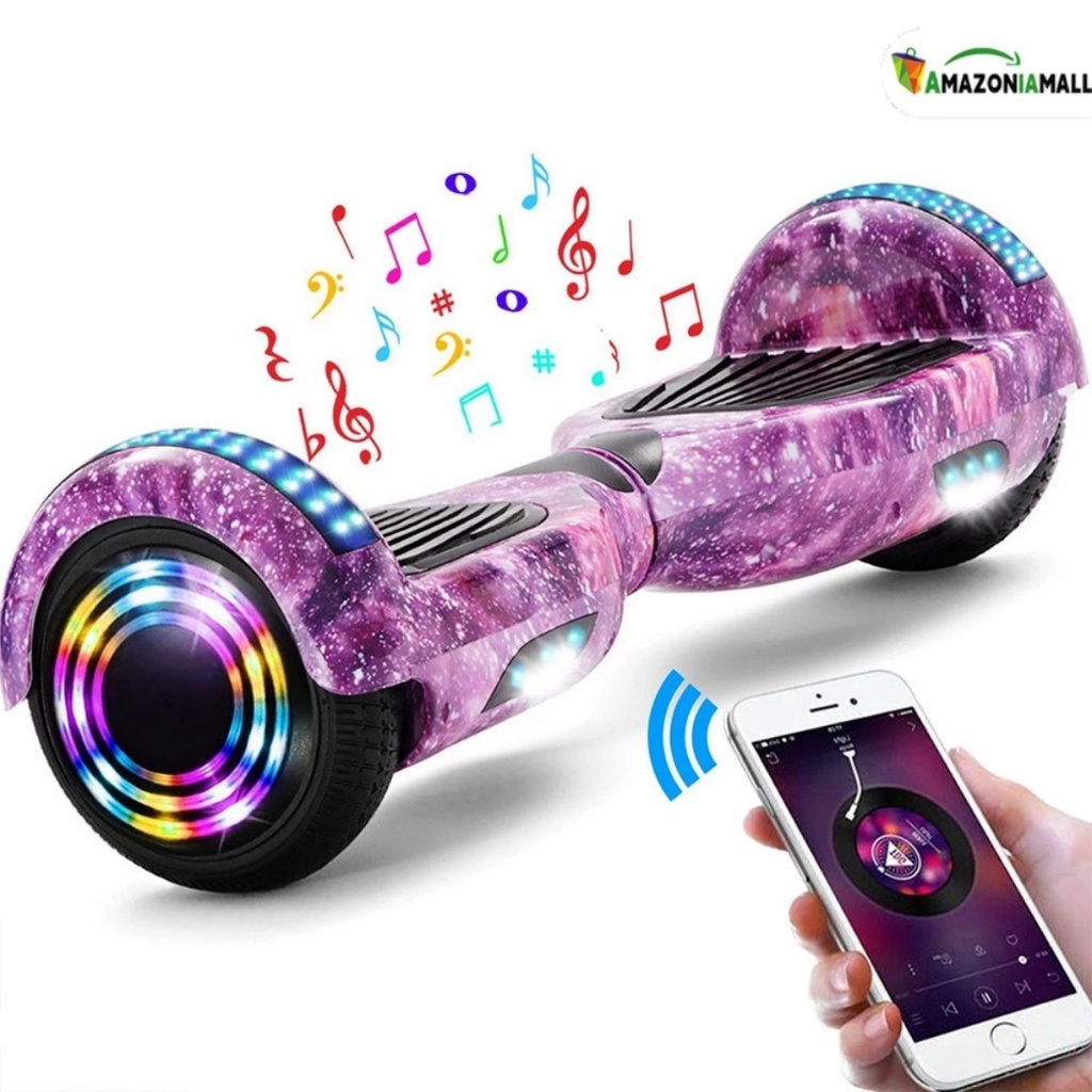 Hoverboard Infantil 6.5" - Skate Elétrico com LED Bluetooth e Bateria Potente para Crianças Seguras