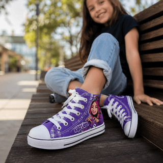 Tênis Infantil Feminino Rosa Cano Alto Escolar Casual para Menina Sapato Confortável Moderno Passeio EV