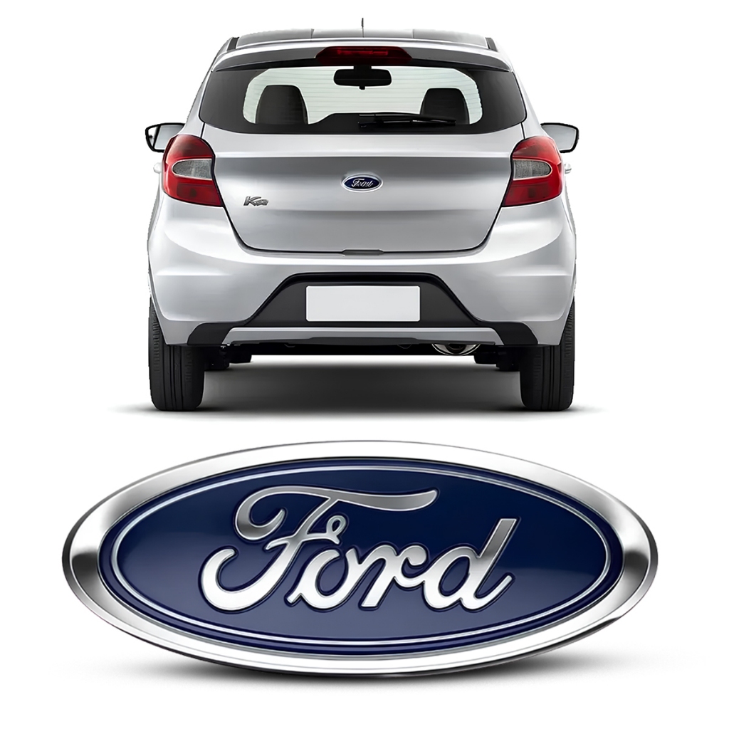 Emblema Logo Porta Mala Ka Hatch Sedan Novo 2015 A 2020 Azul