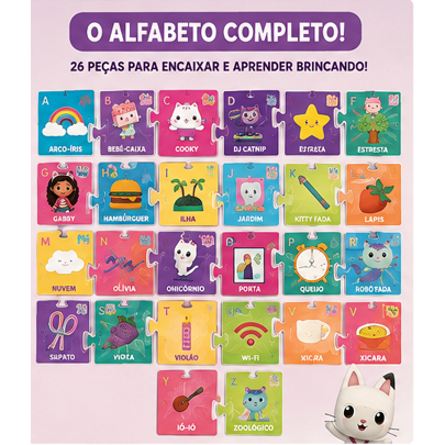 Jogo Educativo Alfabeto Casa Mágica da Gabby Mimo Toys 26 Peças Infantil +4 Anos Modelo 2156 · foto 2