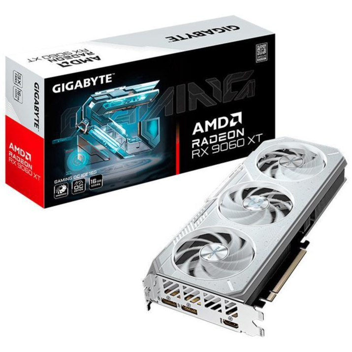 Placa de Video Gigabyte Radeon RX 9060 XT Gaming OC ICE, 16GB, GDDR6, 128-bit, G