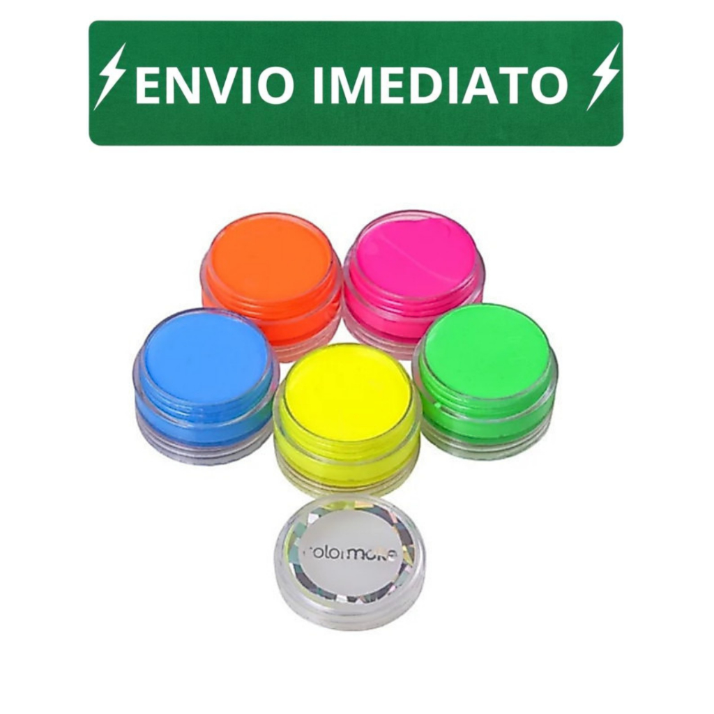 Tinta Cremosa Fluorescente (5 Cores) Cítricas Neon Facial Colormake! ENVIO IMEDIATO MAQUIAGEM ARTISTICA
