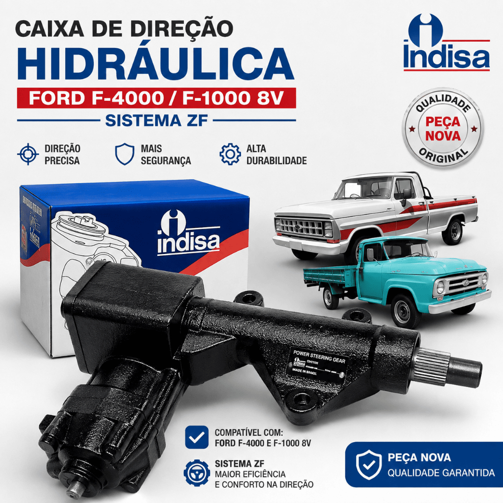 Caixa De Direção Hidráulica Ford F1000 F2000 F4000 3.9 4.2 1977 a 1992 Sistema ZF Nova