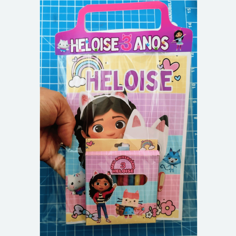 Lembrancinha Kit Colorir + atividades Personalizado - Livro de Colorir + Lápis de cor / Festa Aniversário Infantil