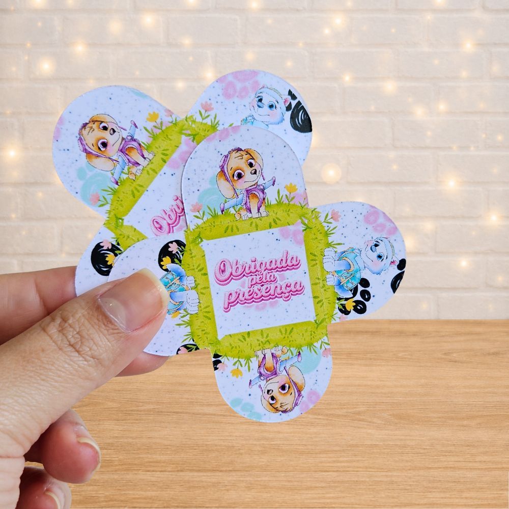 Forminha de doces Patrulha canina menina/Forminha 4 Pétalas/Docinhos/Brigadeiro/Festa Infantil