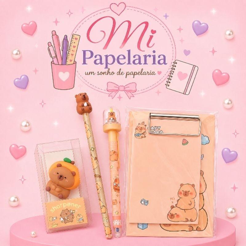 kit Papelaria Colors - papelaria fofa Kawaii