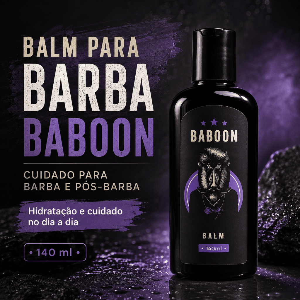 Baboon Balm Para Barba 140ml Vegano Hidratante Livre De Crueldade Suave Suave