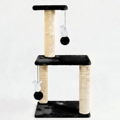 Arranhador para Gatos Pet Três Andares com Sisal e Base Estável Com Brinquedo