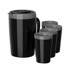 Jarra Térmica Caribe 2l e 4 Copos Térmicos Suco/Água Verde