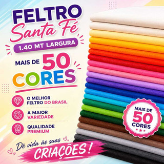 Feltro da Santa Fé (venda a partir de 25 cm x 1,40 mt largura padrão) Feltro de altíssima qualidade com toque especial.