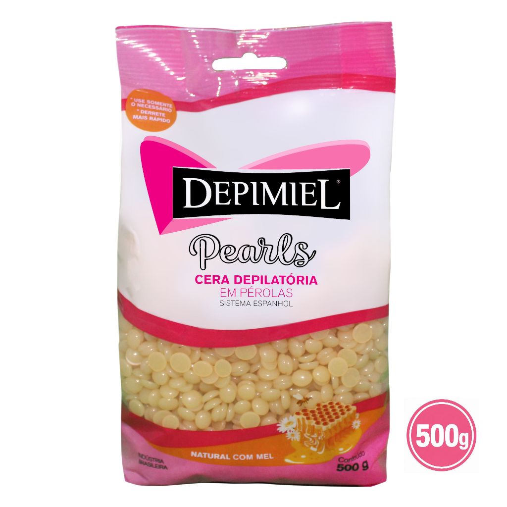 Cera Depilatória Depimiel Natural Com Mel Em Pérolas 500g