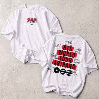 Camiseta Feminina Streetwear BTS Nova Tour Arirang Camisetão 100% Algodão Fio 30.1 Qualidade Premium