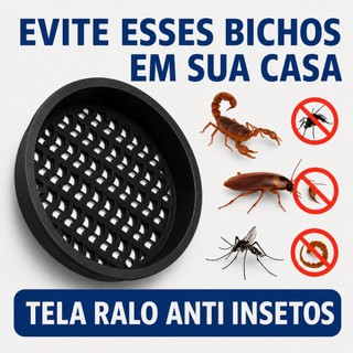Tela Para Ralo 10 cm Anti Inseto Evita Passagem de Escorpião Baratas Vedação Universal Banheiro Cozinha Casa King Parts