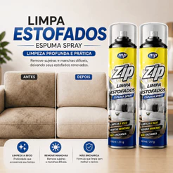 Espuma Spray Zip Clean 300ml Limpa a Seco, Estofado, Banco de Carro Limpeza Profunda