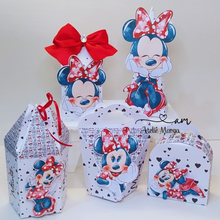 KIT PEGUE E MONTE MINNIE VERMELHA LEMBRANCINHA PERSONALIZADA ANIVERSARIO CAIXINHAS PERSONALIZADAS ANIVERSARIO KIT FESTA