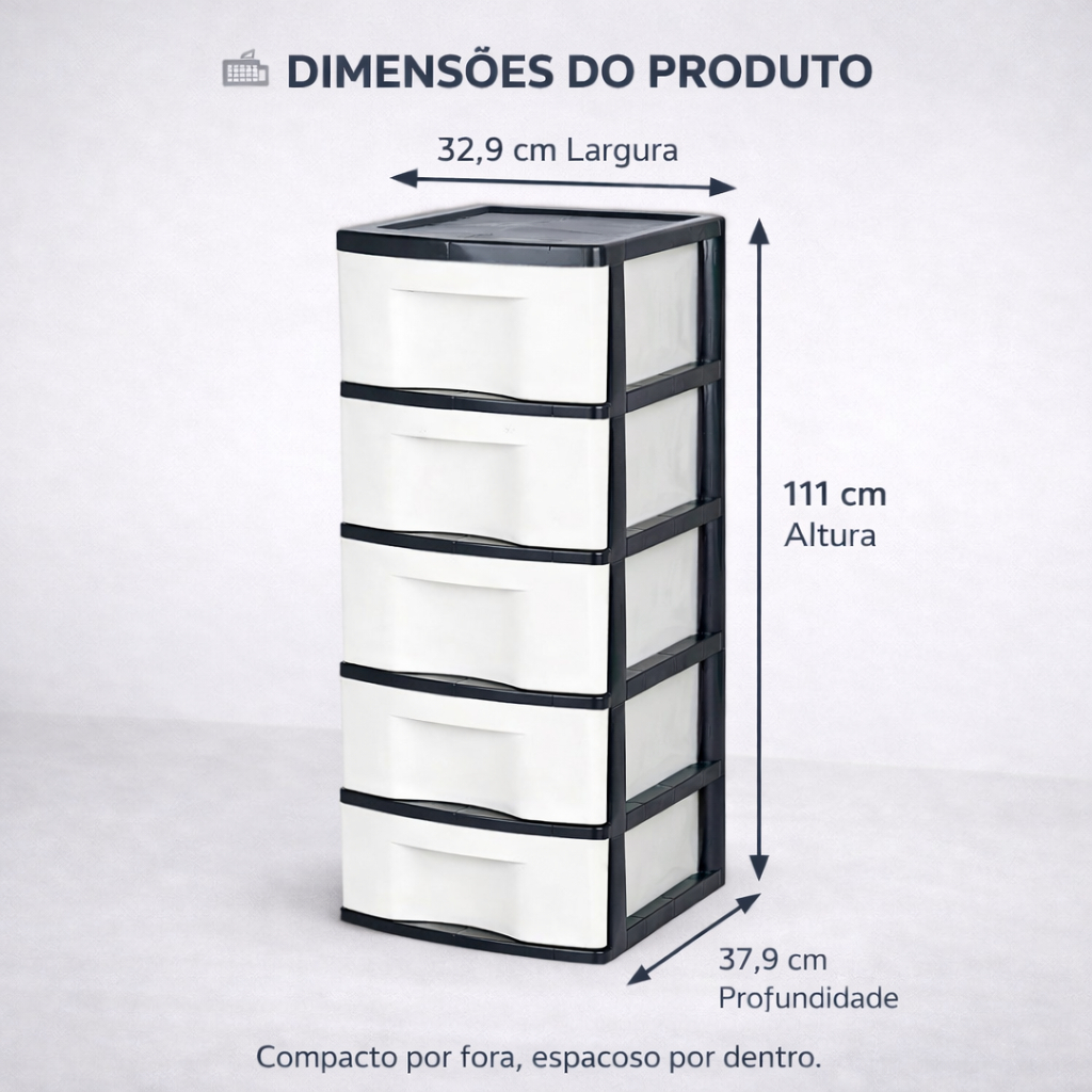 Gaveteiro Organizador 6 Gavetas Multiuso Branco Gabinete