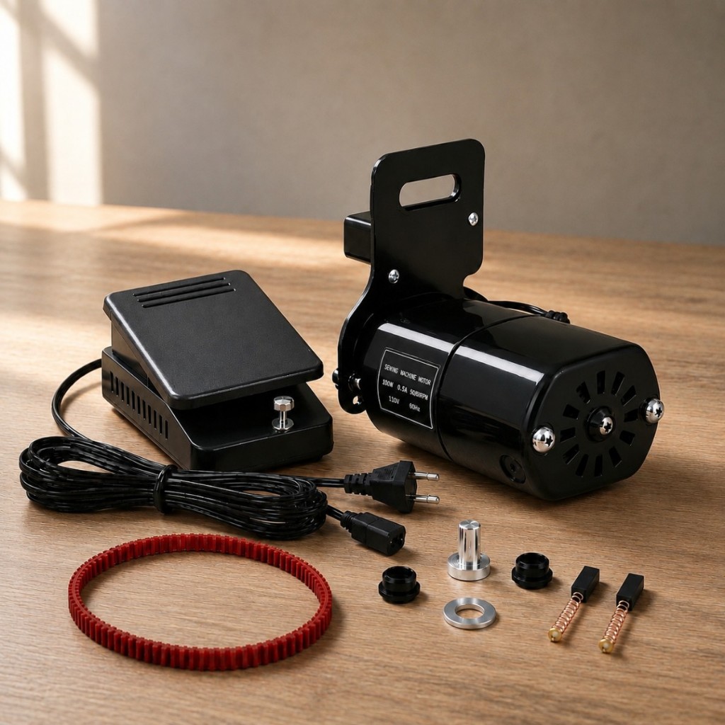 Kit Motor e Pedal para Máquina de Costura Universal Compatível Singer Elgin Vigorelli