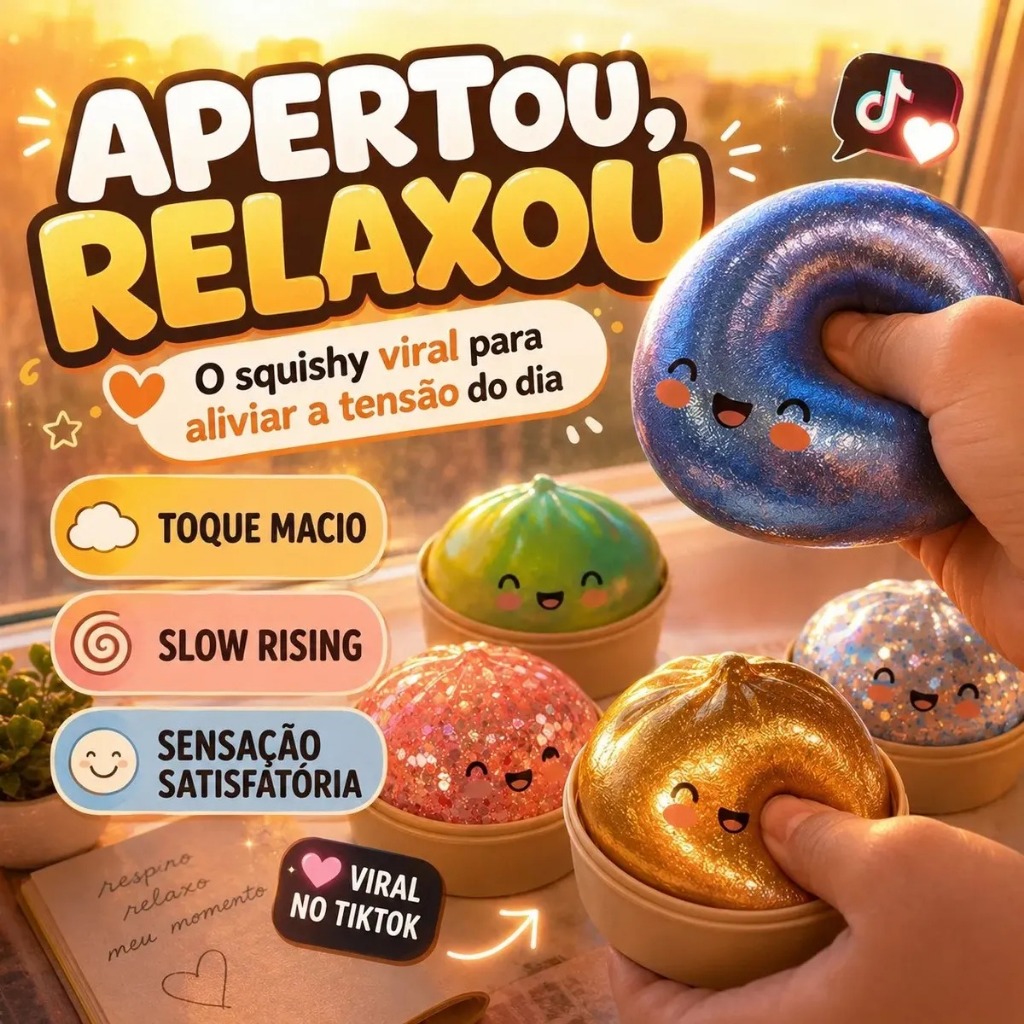 Dumpling Squishy Viral Tik Tok Bolinho Baozi Surpresa Cor Surpresa é pequeno