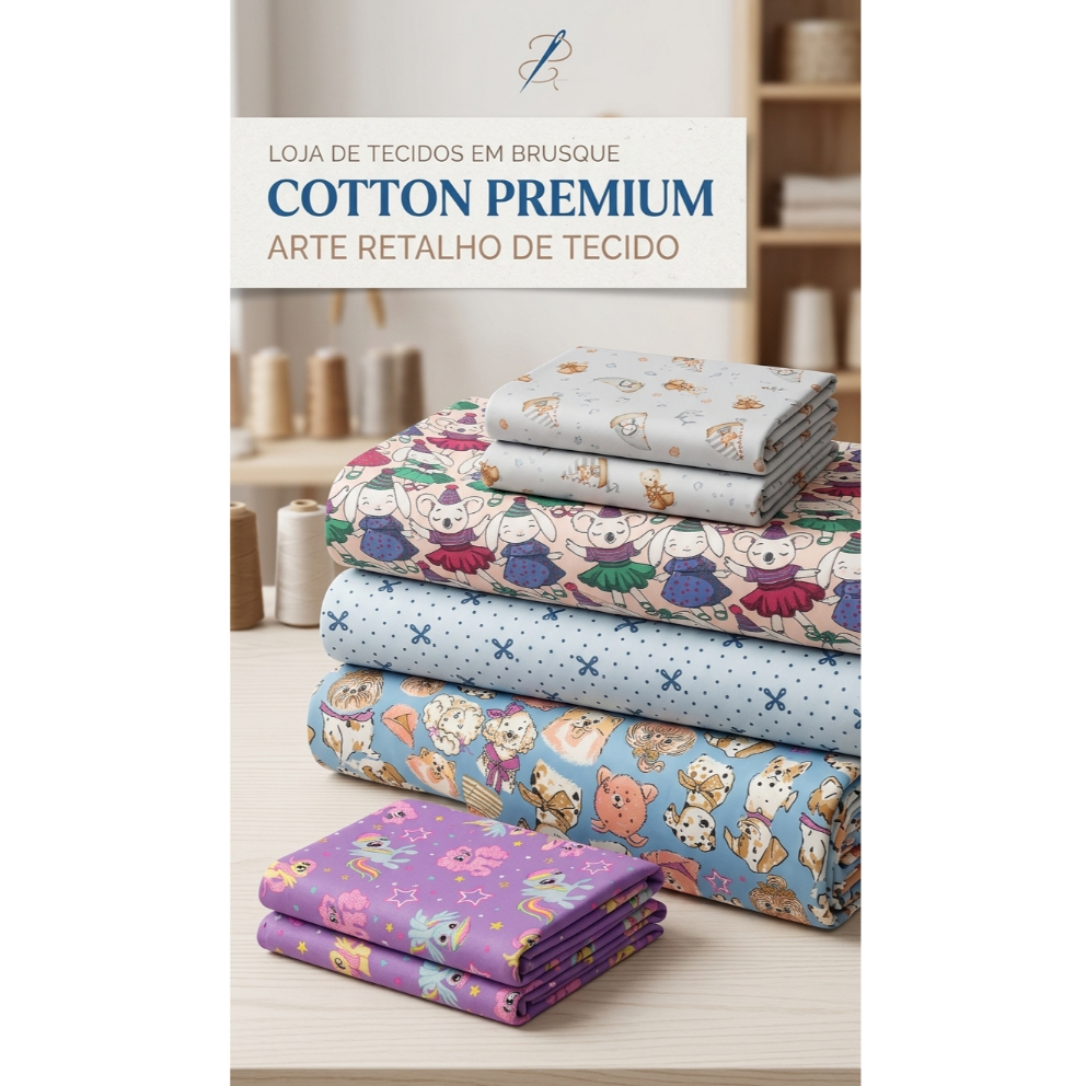 Tecido Cotton Algodão com Elastano | Macio • Moda Infantil • Costura