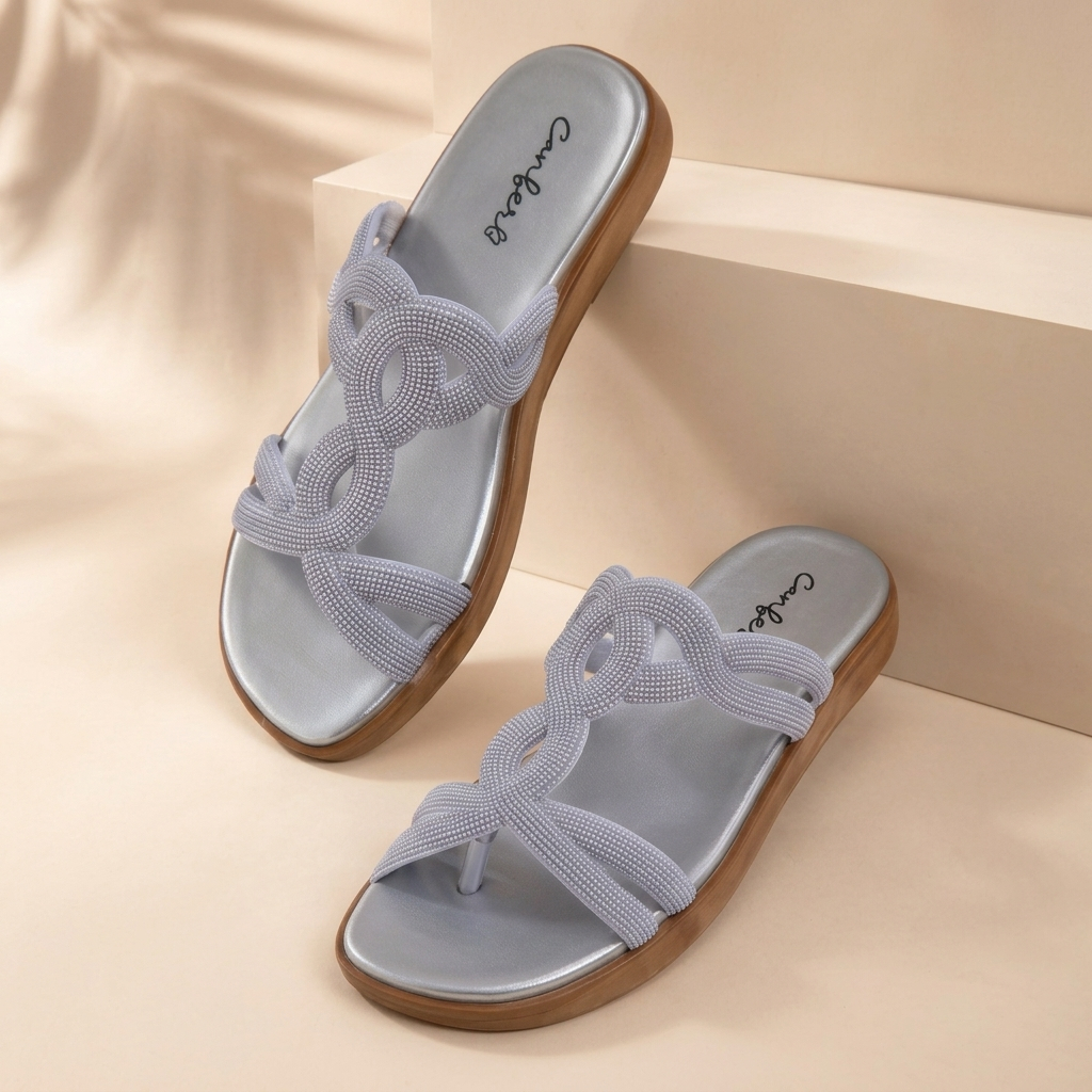Chinelo Sandália Feminina Rasteira Pérolas Tiras Trançadas Confortável Elegante Sola Anatômica Verão Festa Casual
