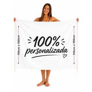 Canga de Praia Personalizada 110x150cm com Foto Nome Logo ou Estampa – Canga Grande Personalizável