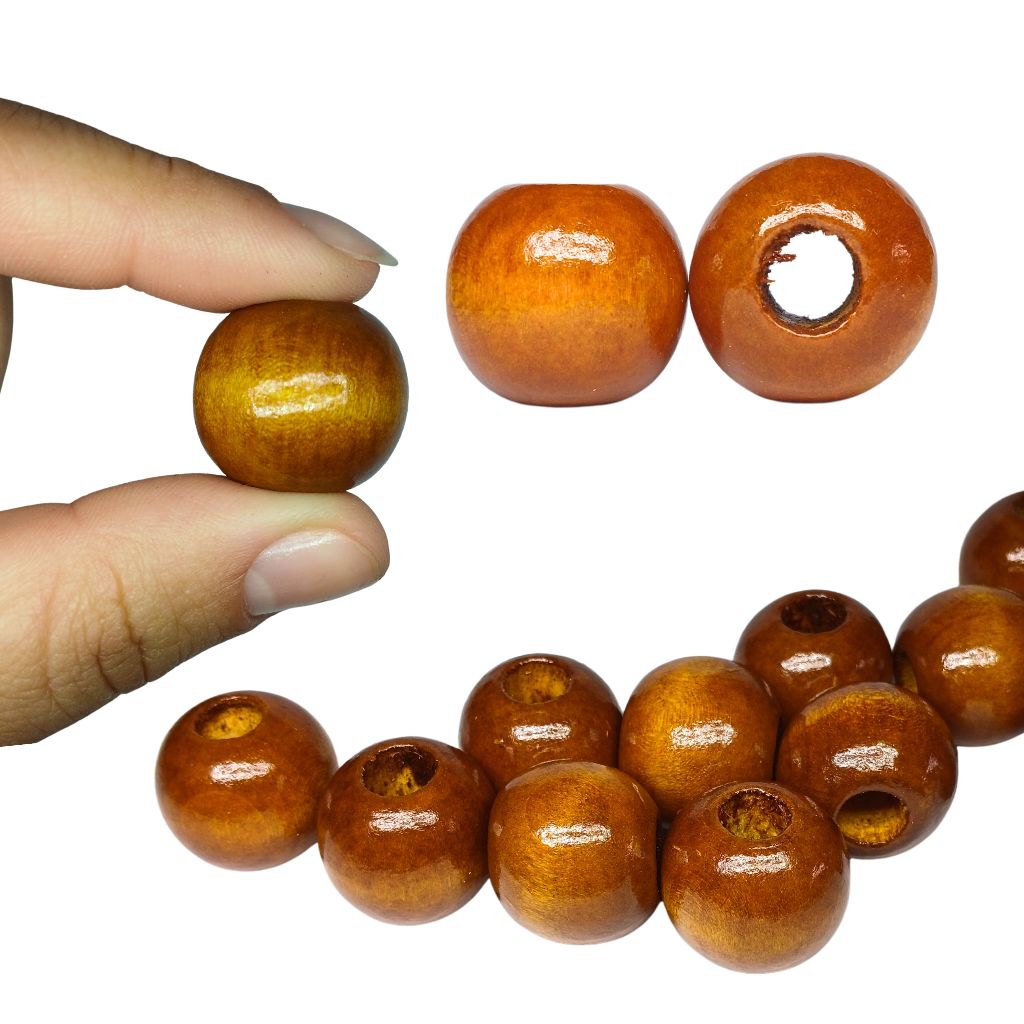 Peças grande até 15 PÇS 100% madeira 16 á 35mm para colar, pulseira e artesanatos  em geral
