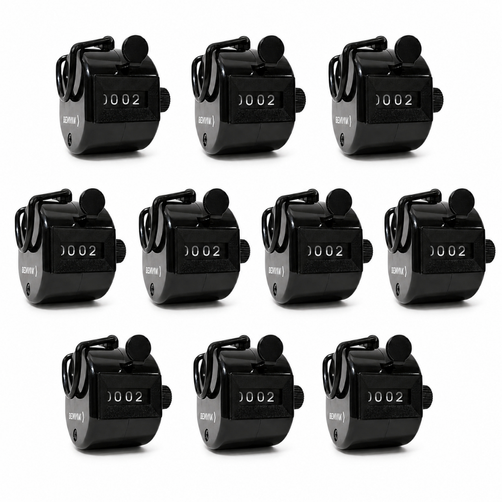 Kit 10 Contadores Manuais Numéricos 4 Dígitos | Contador de Pessoas, Eventos, Estoque e Inventário