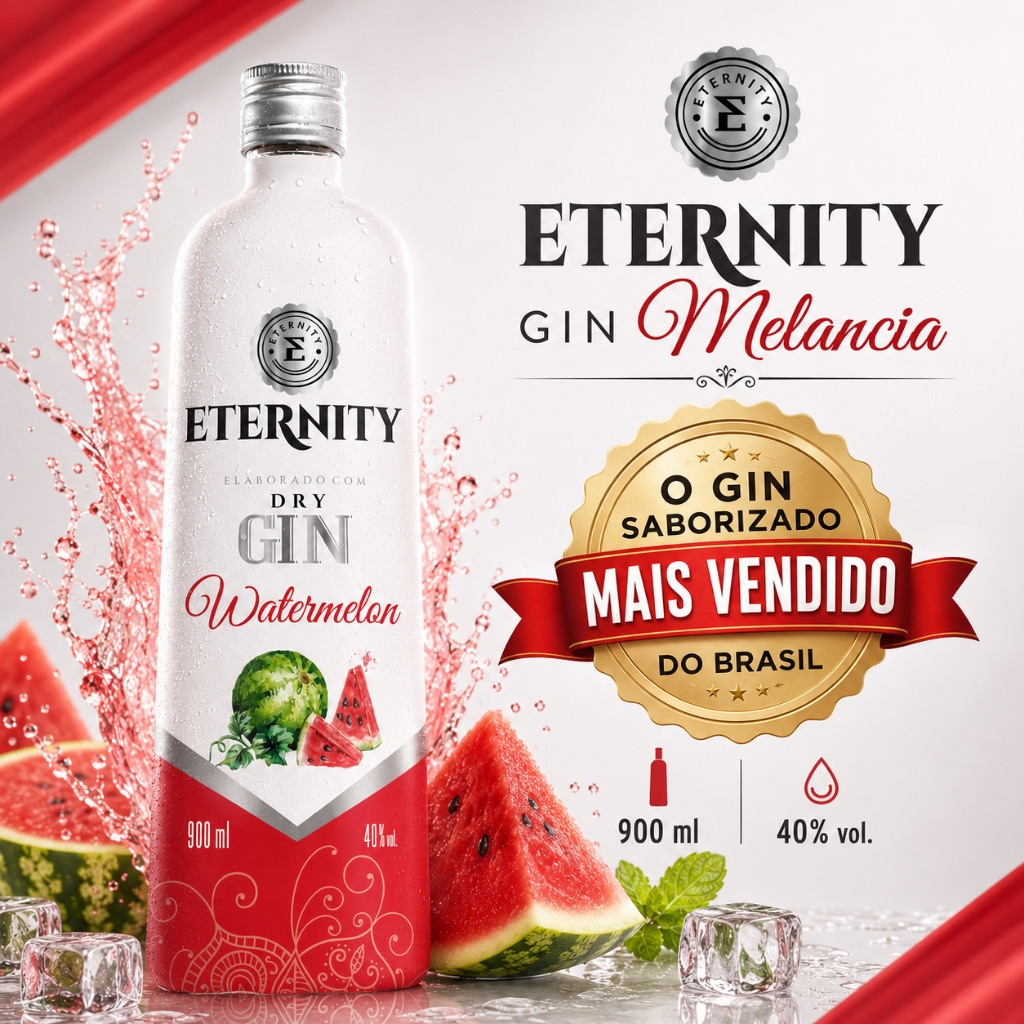 Kit Gin Eternity Melancia 900ml 40% Vol | 1, 2, 3 ou 4 Unidades