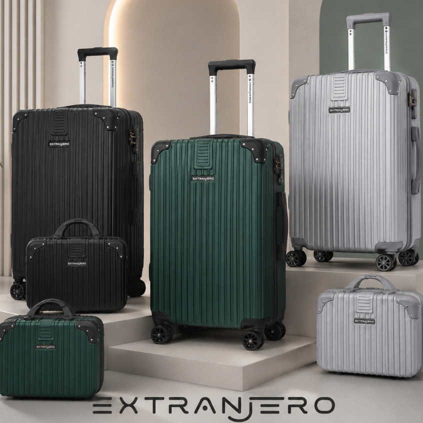 Kit Mala de Viagem com Frasqueira 10kg e 8kg Rodas 360° Removível Zíper Expansível Cadeado TSA