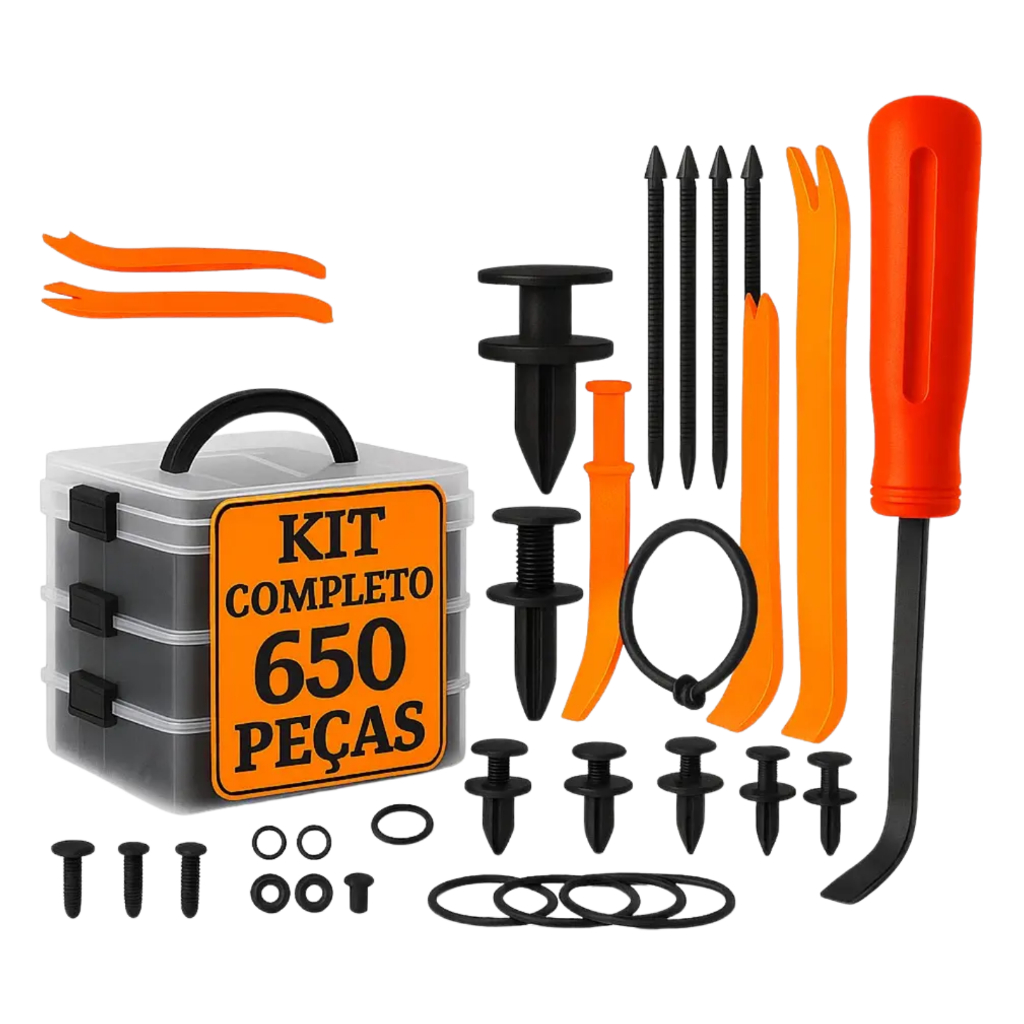 Kit Grampo 650 Peças Presilha Clipe Fixação Carro Painel Rebite Presilha Universal Parachoque Paralama Parabarro Plástic