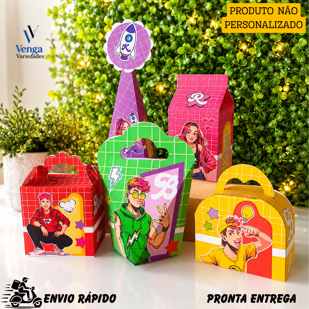 Kit Festa Emilly Vick Dos Rosa Pegue e Monte Festa Infantil Aniversário Caixinhas Personalizadas