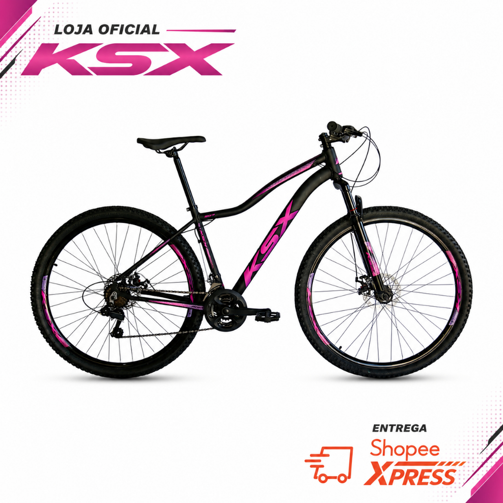 BICICLETA BIKE ARO 29 MTB ALUMÍNIO KSX 21V MARCHAS INDEX CABEAMENTO INTERNO FEMININA