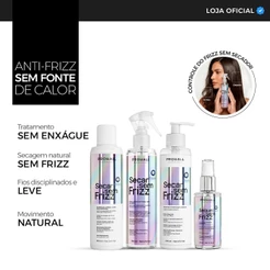 Kit Secar sem Frizz — Shampoo, Sérum, Leave-In e Óleo de Blindagem — Antifrizz e Brilho Intenso