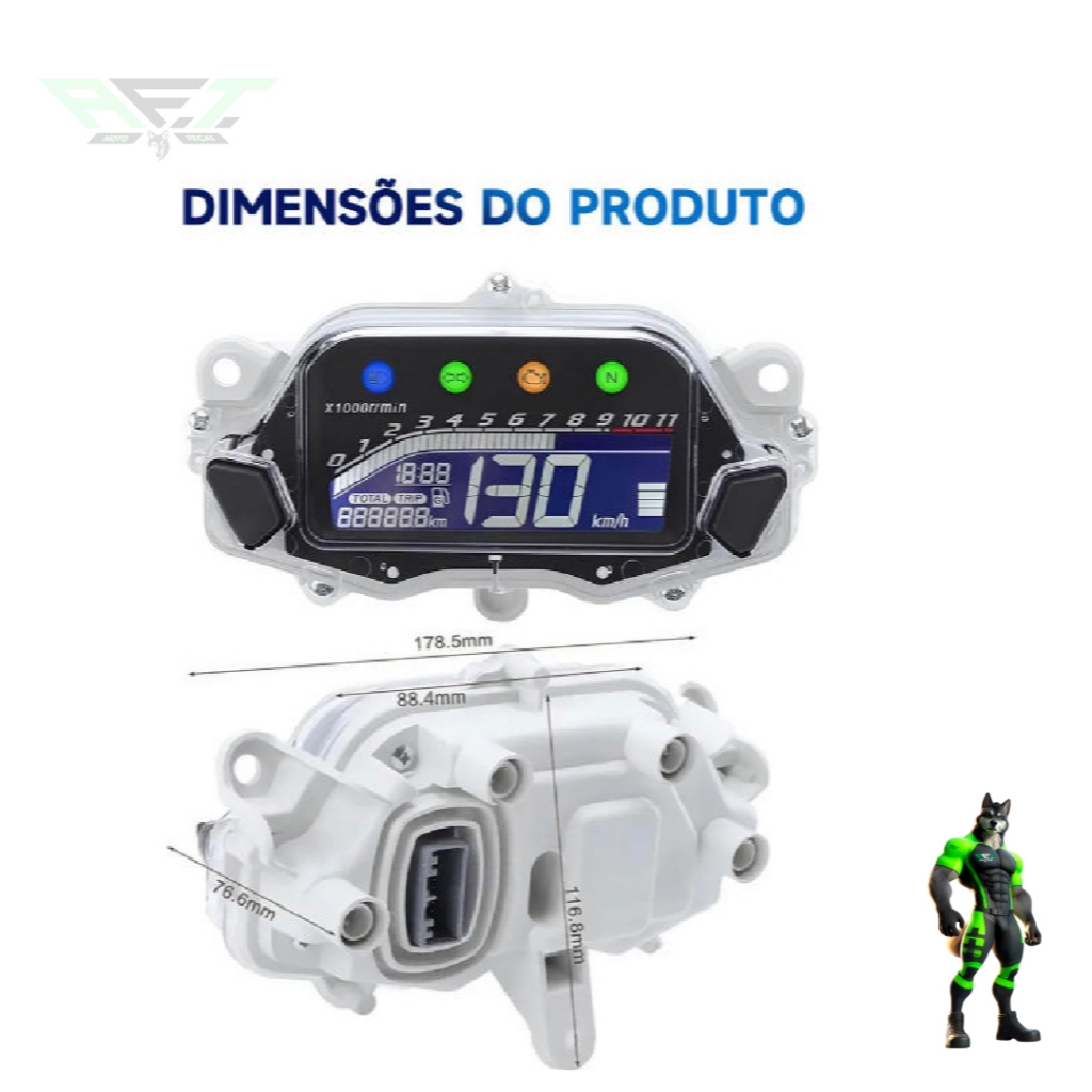 Painel Completo Moto Honda Blackout Fan160 / Titan160 2015 Á 2022 ESD EX