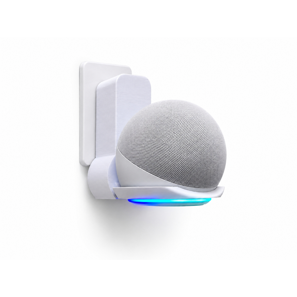 Suporte para Alexa Echo Dot de Tomada com Organizador de Fios e Ajuste de Inclinação