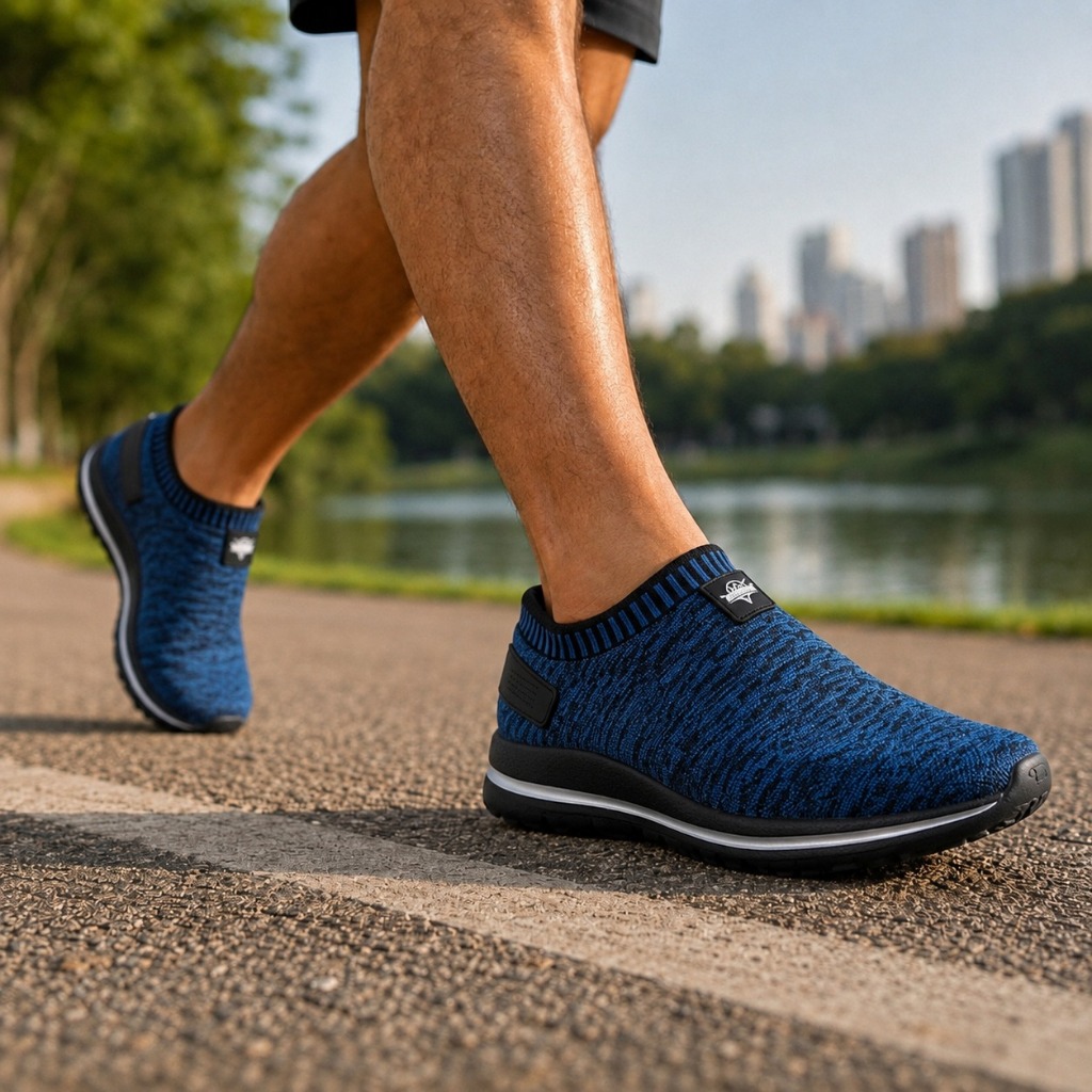 Tênis Masculino Confortável Respirável Slip-On Sem Amarrar Leve Casual Academia Caminhada