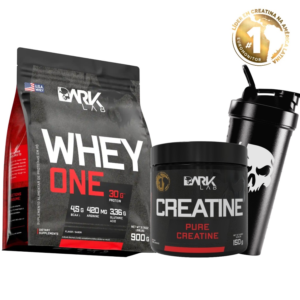 Whey Protein One Refil 900g + Creatina Monohidratada Pura 150g + Coqueteleira Fu