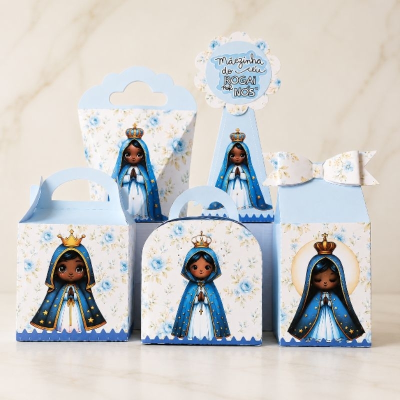 Caixinhas Nossa Senhora Aparecida- Kit Caixinhas Personalizadas Nossa Senhora Aparecida Lembrancinhas de aniversario