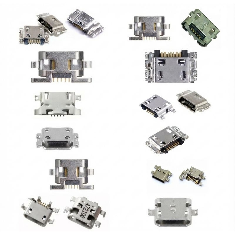 kit 50x 100x peças Conector carga usb modelo V8 e Tipo C sortidos para manutenção celular modelos usados