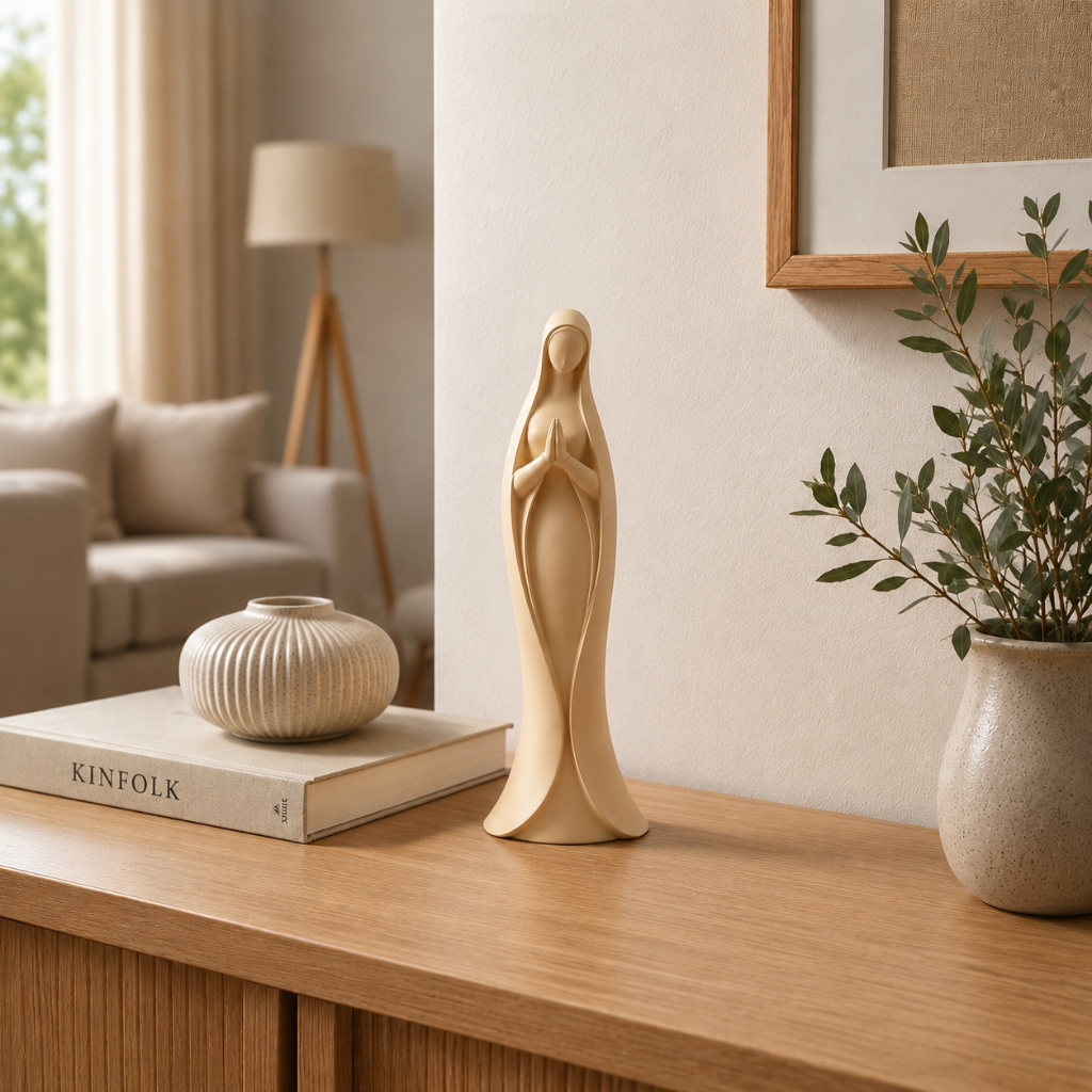 Nossa Senhora Aparecida Imagem 20cm Minimalista Fé para Seu Lar Decoração Religiosa Presente