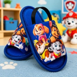 Pantufa Chinelo Infantil Patrulha Canina com Elástico Unissex Confortável Solado EVA Macio