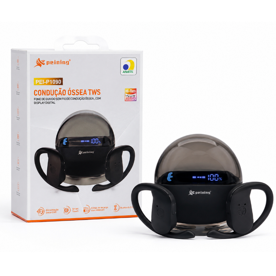 Fone de Ouvido Sem Fio Peining PEI-P1090 — Condução Óssea TWS Bluetooth